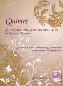 Kummer Quintet Op. 75 for two flutes, viola, guitar and cello